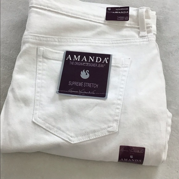 NWT Gloria Vanderbilt Amanda High Rise Tapered Jeans White Size 16 - Picture 11 of 11